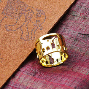 Four Elephants Brass Ring made from Bombshells and Bullets in Cambodia