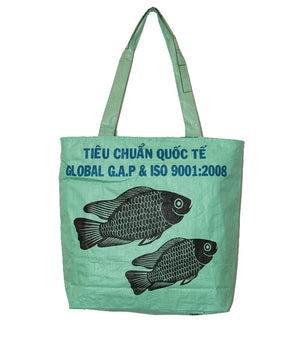 Large Fish Feed Zip Tote Bag