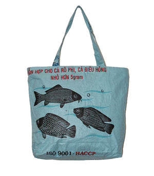 Reversible Large Fish Feed Tote Bag