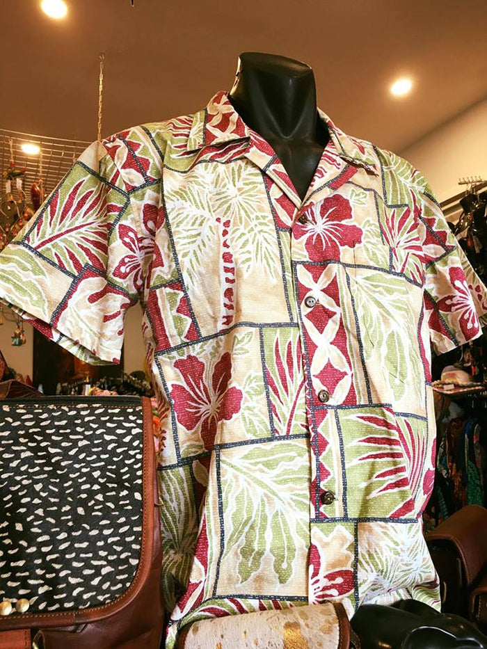 Vintage Hawaiian Fabric Shirt Small
