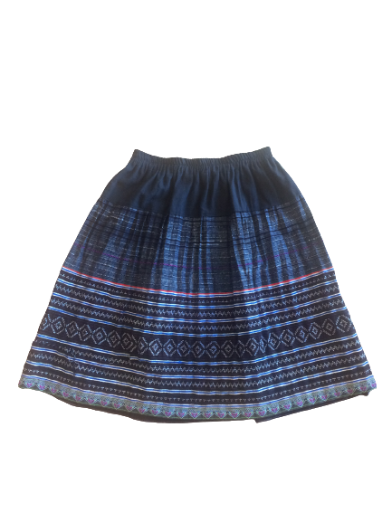 Hilltribe Vintage Fabric Skirt Denim Navy