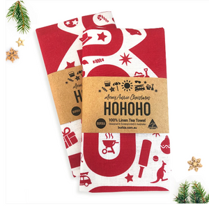 Hohoho Aussie Christmas Tea Towel