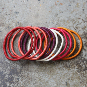 Sisal Bangles Set of 10 - Warm Colours