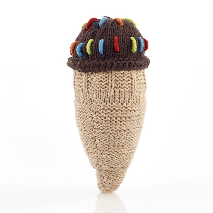 Pebble Knit Ice Cream Rattle