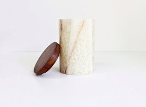 Onyx Container with Wooden Lid
