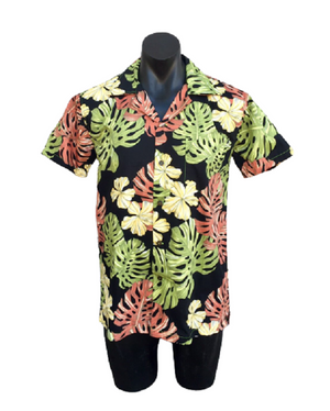 Vintage Hawaiian Fabric Man Shirt Medium