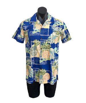 Vintage Hawaiian Fabric Man Shirt Medium