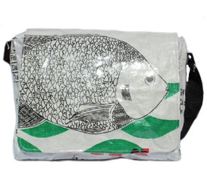 Recycled Fish Feed Deluxe Messenger Bag