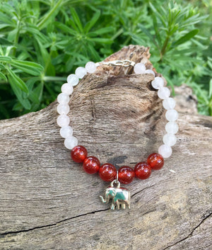 Stones with a Story Handmade Bracelet Red and White Agate