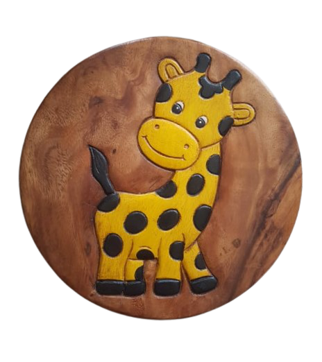 Wooden Kids Stool Giraffe