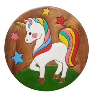 Wooden Kids Stool Unicorn