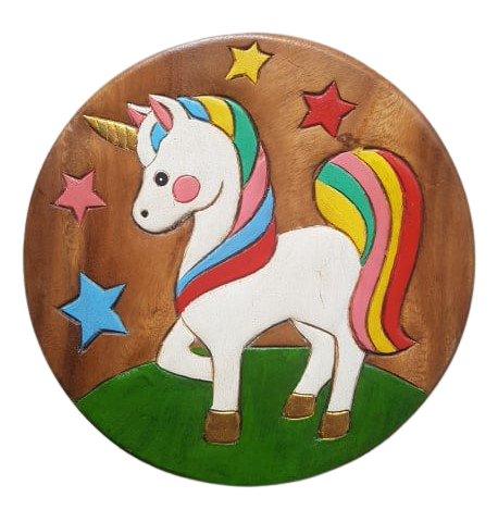 Wooden Kids Stool Unicorn