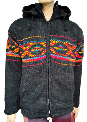 100% Wool Detachable Hood Jacket Bright