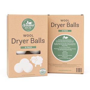 Wool Dryer Balls - Pack of 3 or 6 with storage pouch