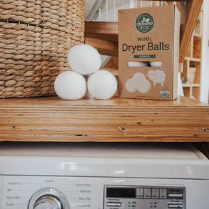 Wool Dryer Balls - Pack of 3 or 6 with storage pouch