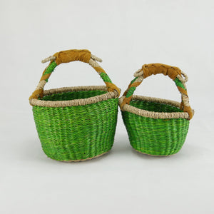 Seagrass Round Baby Baskets Green