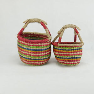 Seagrass Round Baby Baskets Rainbow