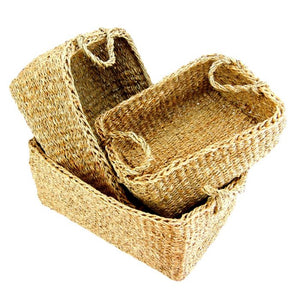 Seagrass Basket with Handles Set of 3